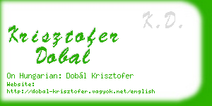 krisztofer dobal business card