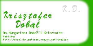 krisztofer dobal business card